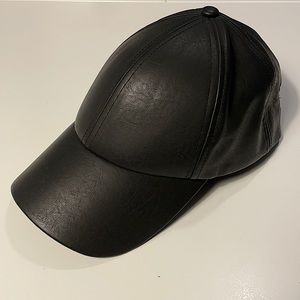 Wilfred Faux Leather Baseball Cap